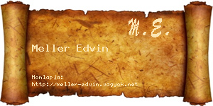 Meller Edvin névjegykártya